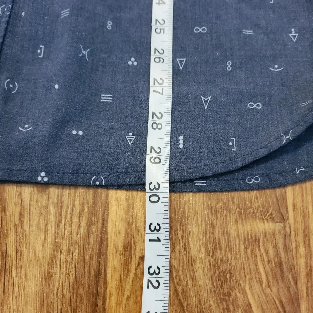 The North Face Shirt Men Large Blue Geometric Button Down Short Sleeve Hiking